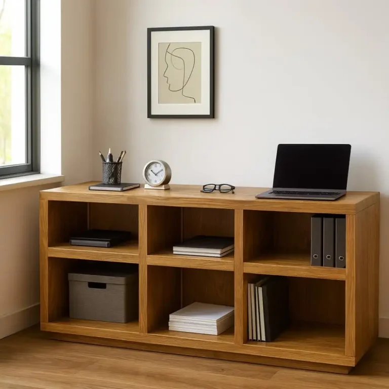 solidteak open shelf book rack 6 compartments