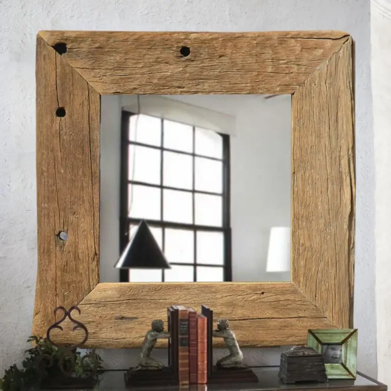 square rustic mirror