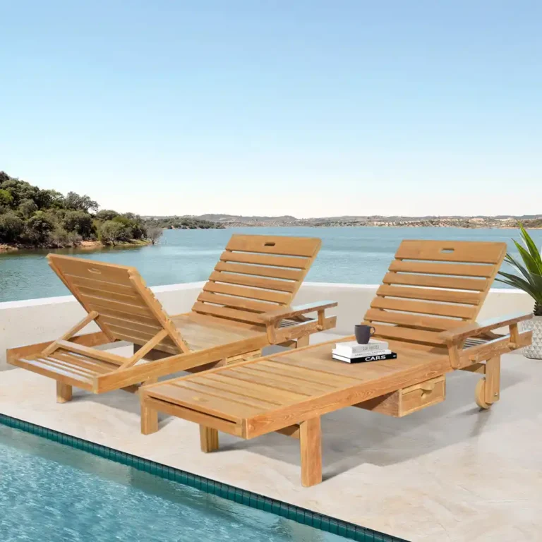 sun lounger double flip with left arm with wheels 200x70x36