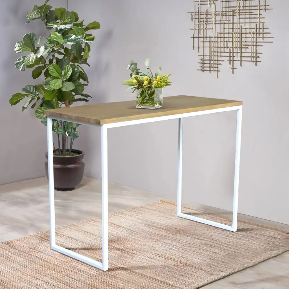 Teak Bar Table With Iron Legs