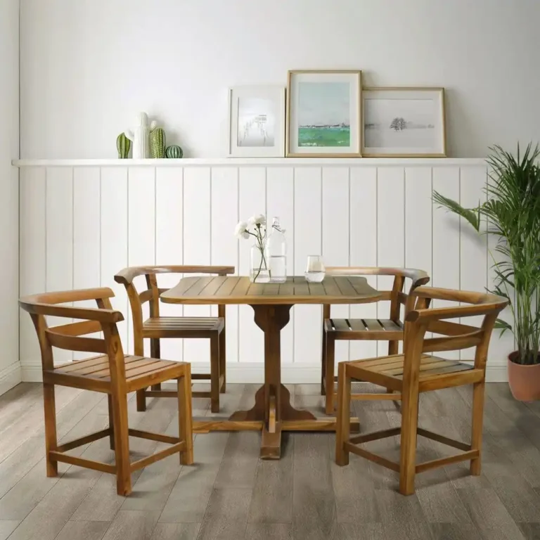 teak compact dining set