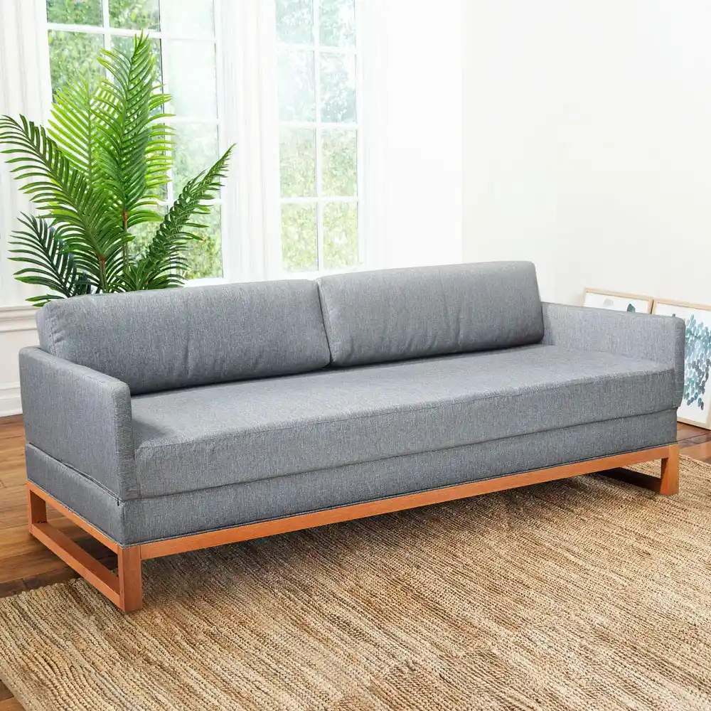 Teak Frame Convertible Sofa Bed