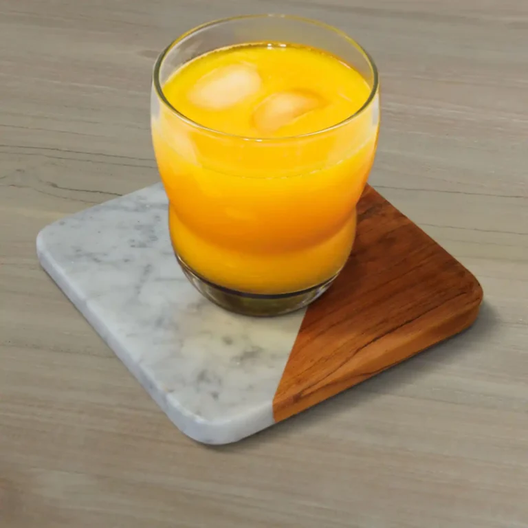 teak marble coaster