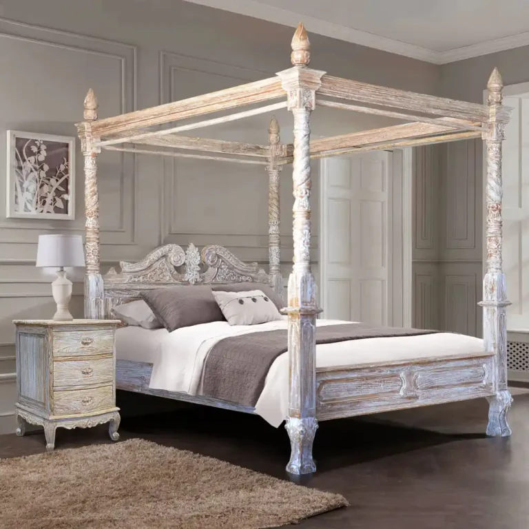 teak queen anne bed 151x201 cm