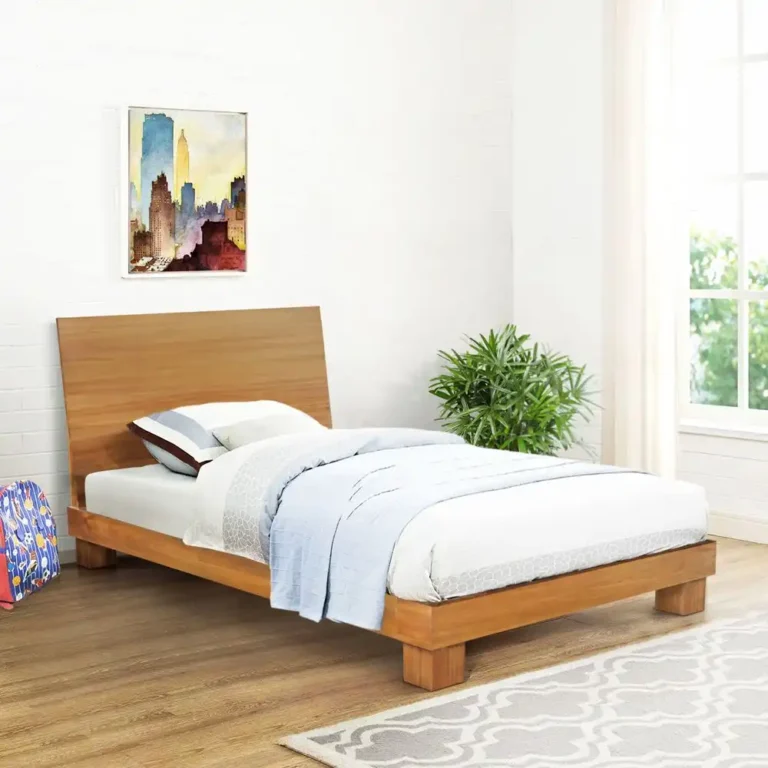tevara minimalist teak platform bed