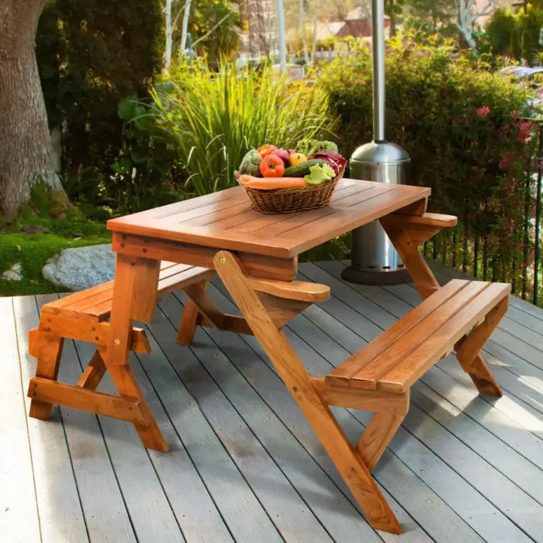 transformer bench teak wood