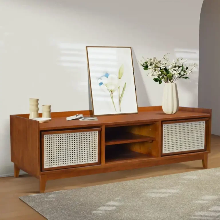 tropica rattan teak media console