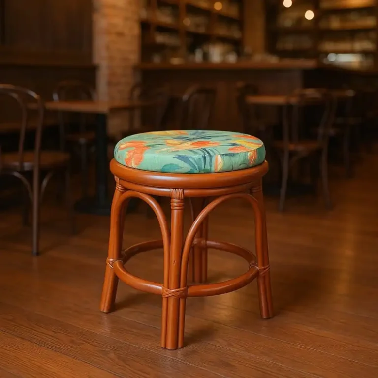 tropical rattan round stool