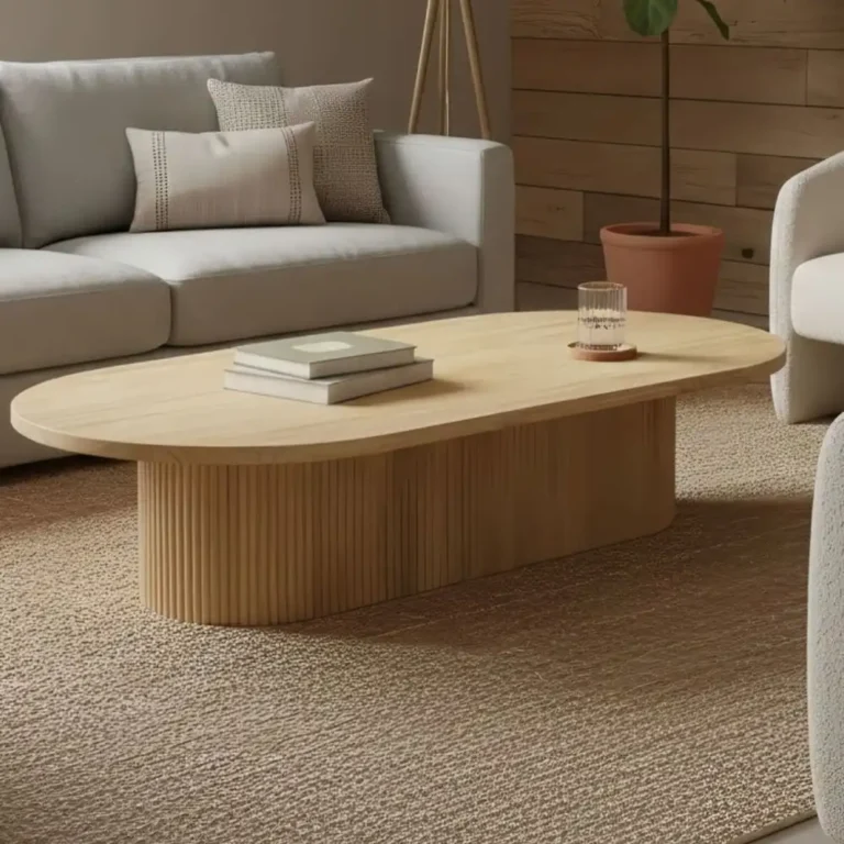 verona oval ribbed coffee table