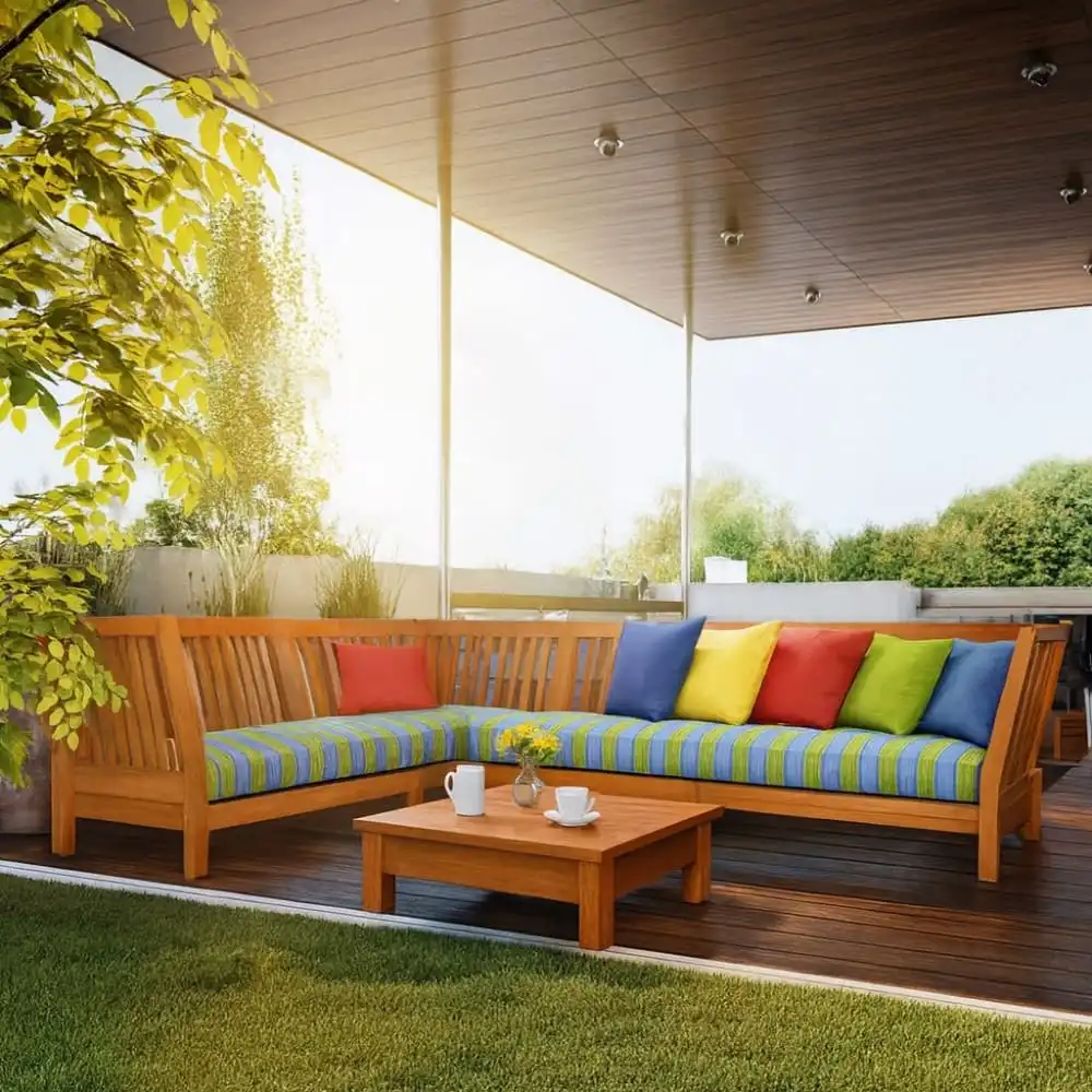 Vibrant Teak Outdoor Sofa