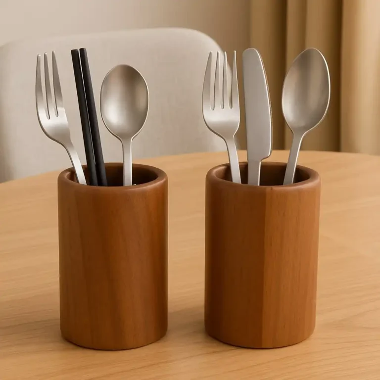 wooden utensil holders